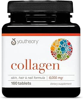 Advanced Collagen with Vitamin C - 6,000 mg Hydrolyzed Collagen Peptides & Amino Acids - Hair, Nails, Joints & Bones Support - 160 Tablets (26-Day Supply)*