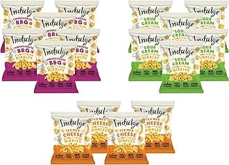 Indulge - Crunchy Corn Nibbles - Variety flavour - Gluten Free, Nut Free, Low Salt, Vegan- 20g x 16 bags (Variety Box) (20g (Pack of 16), Variety Box)