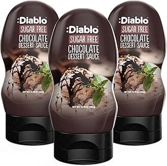 Diablo Sugar Free Dessert Sauce - Gluten-Free Syrup, Drizzle Sweetener, Keto Friendly Flavoring Topping, Perfect for Gifting, No Added Sugar - Chocolate, 360g, 12.70oz - 3 Packs