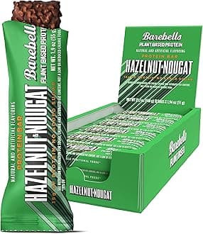 Vegan Protein Bars Hazelnut & Nougat - 12 Count, 1.9oz Bars - Features Plant Based Protein Bar with 15g of Protein - Chocolate Protein Snacks with Only 1g of Total Sugars - Ideal for