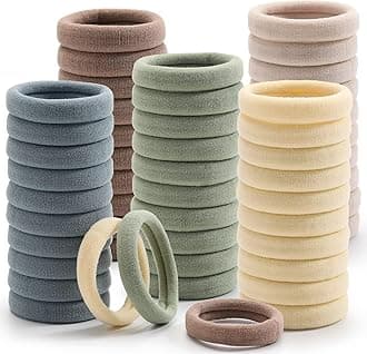 100 Pcs Thick Seamless Spring Hair Ties, Ponytail Holders, Light