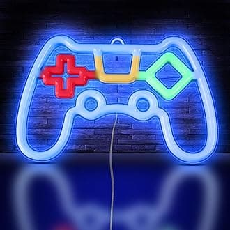 Vicloon Gamer Neon Sign, Game Controller Shape Neon Light- USB/Battery Powered LED Wall Light for Gaming Room Decor & Retro Arcade Gifts for Teens and Boys