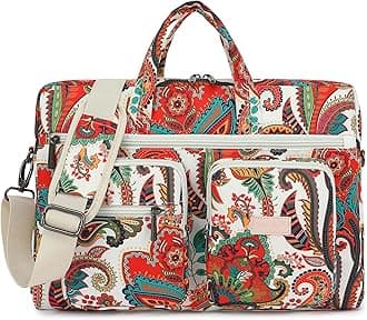 Muti-Pockets Laptop Case Bag,Rebound Bubble Cushioned Laptop Briefcase Shoulder Bag Fits 15.6 inch-16 inch Laptop(Paisley)