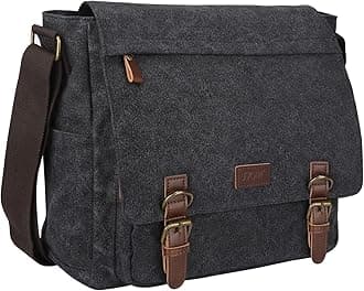 Large Men Crossbody Messenger Shoulder Bag Fit for 15.6 Inch Laptop Canvas Briefcase Satchel
