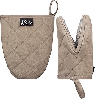 Oven Mitts Heat Resistant – (Grey Color) Mini Oven Mitts, Silicone Gloves Heat Resistant, Kitchen Gloves for Cooking, Silicone Oven Mitts & Pot Holders Sets, Kitchen Pot Holders & Oven Mitts Sets