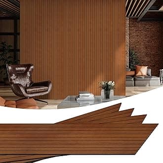 WADILE PVC Wood Grain Panels for Wall, 15.7 in X 8.5 ft Burlywood Soundproof Panels, Peel and Stick Wall Paneling, 3D Wall Panels for Interior Decor, Cover 11.2 Sqft
