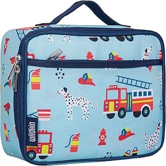 WildkinWildkin Kids Insulated Lunch Box Bag for Boys & Girls, Reusable Kids Lunch Box is Perfect for Elementary, Ideal Size for Packing Hot or Cold Snacks for School & Travel Bento Bags (Firefighters)