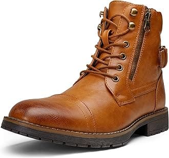 Vostey Men's Boots Boots for Men Casual Boots Motorcycle Combat Ankle Dress Boots Mens