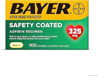 BayerCoated 325Mg Caplet Size 100Ct Bayer Reg Safty Coated Caps Pack of 2 Multi