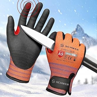 Schwer FreezeGuard-X Winter Work Gloves for Men and Women, ANSI A9 Cut Resistant Gloves for Extreme Protection, Freezer Glove With Super Grip, Touchscreen, Thermal Insulated, PM3326-W (M,1 Pair)