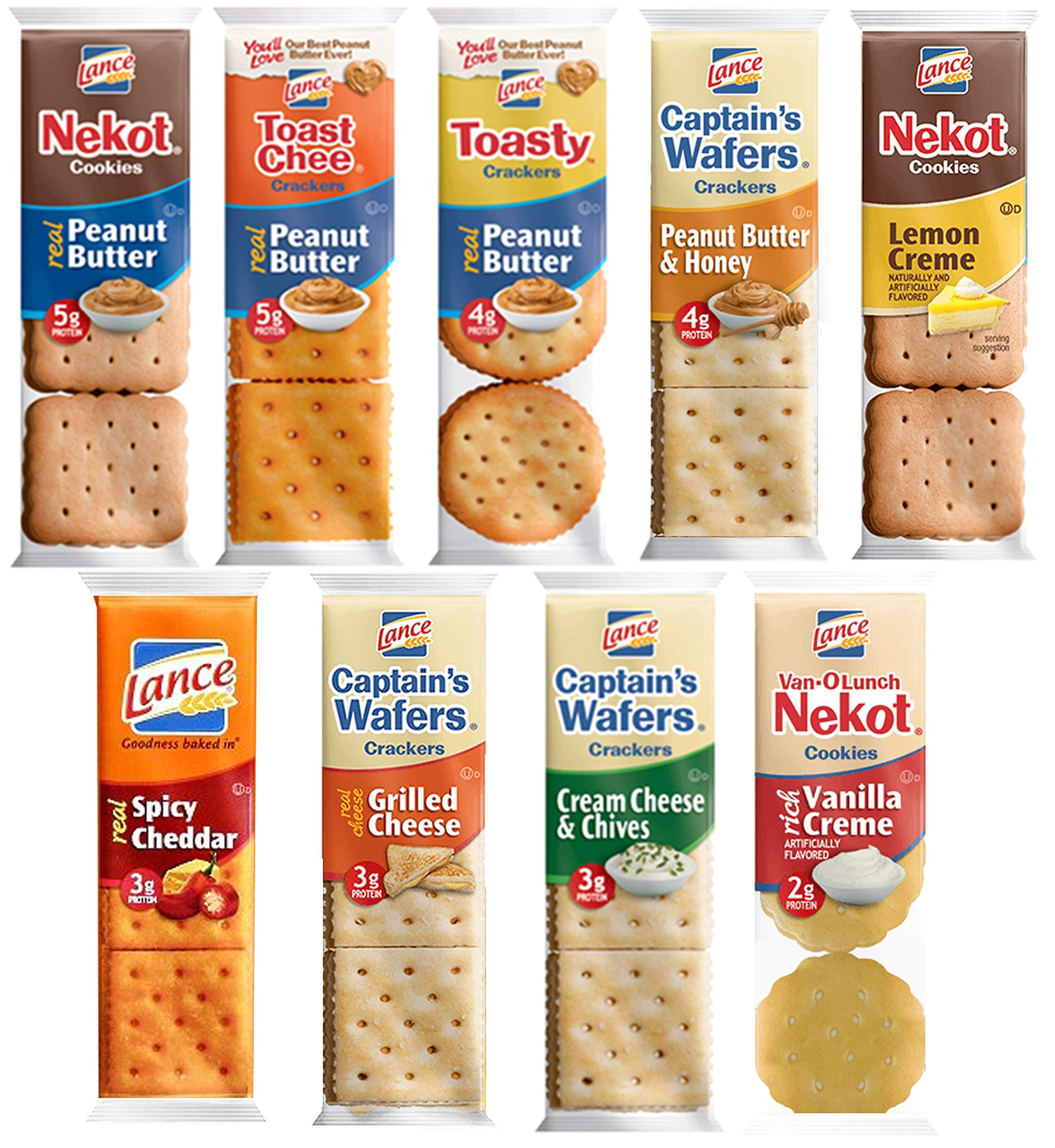 Lance Crackers Variety Pack Assortment - Individually Wrapped Bulk Sampler by Variety Fun (36 Count)