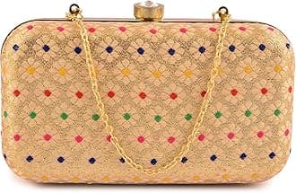 Women's Oval Frame Clutch | Detachable Sling Chain | Ladies Party Wedding Purse Bag