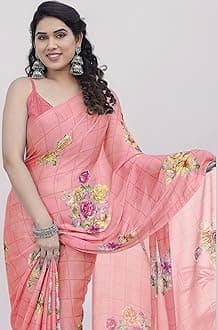 MIRCHI FASHION Women's Stylish Ethnic Chiffon Leheriya Printed Saree with Blouse Piece