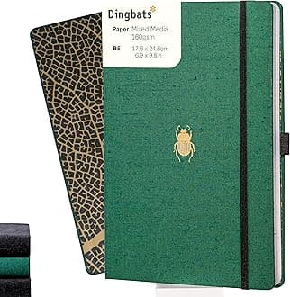 Dingbats* Pro Dotted Large B5 Notebook - Textile Cover, Thread-Bound Writing Journal - for Work, Travel - Pocket, Elastic Closure, Bookmark