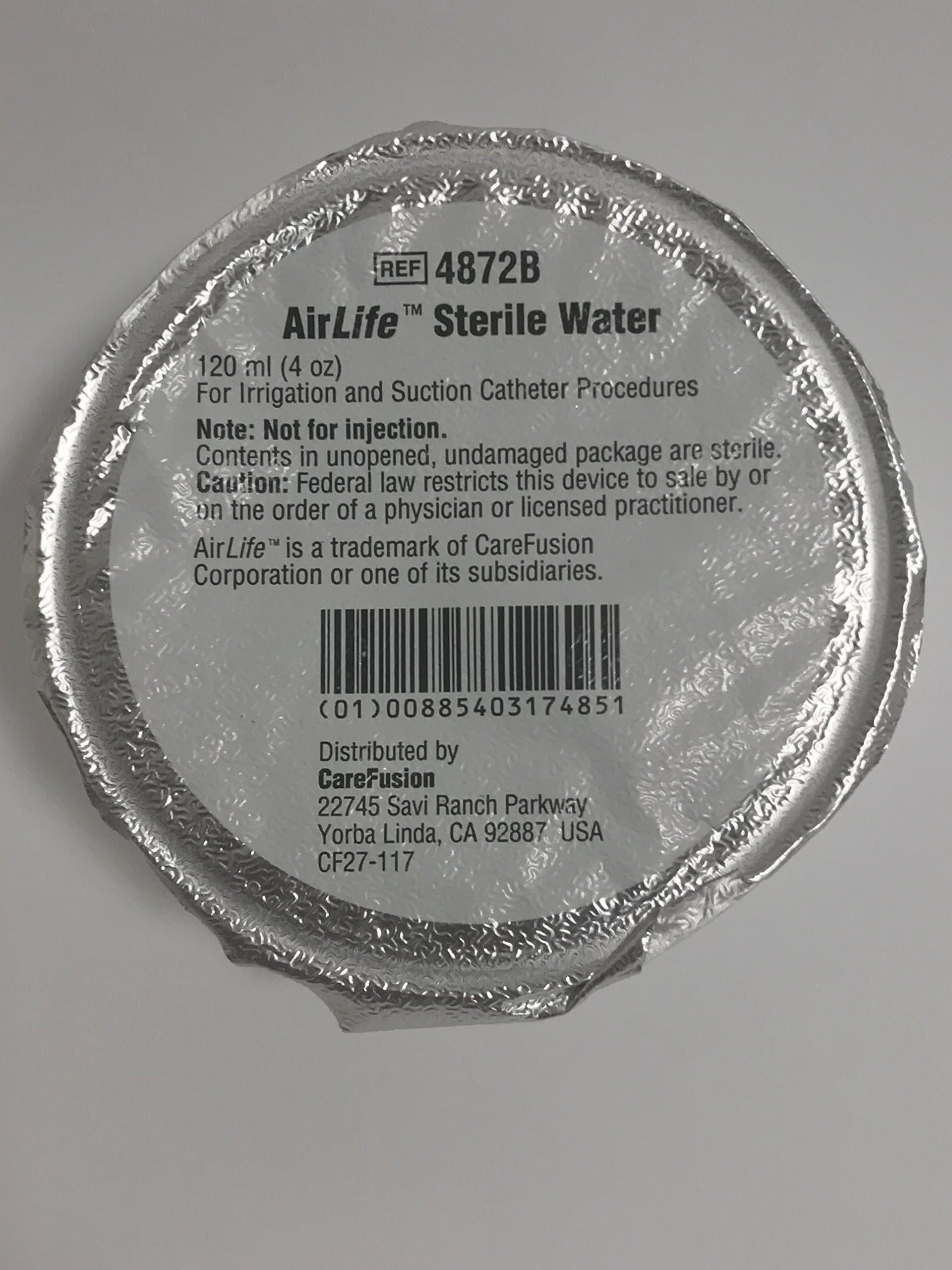 AirLife Sterile Water 120ml 4 Pack
