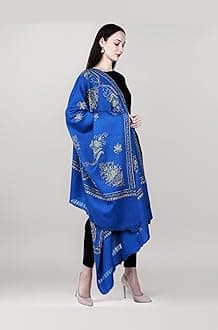 SWI WITH LABEL Women's Kashmiri Hand Embroidered Pure Wool Shawl