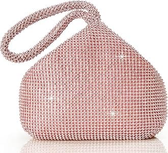 Women's Rhinestone Clutch Evening Bags Sparkly Glitter Triangle Purse for 1920s Party Prom Wedding