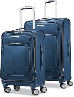 Solyte DLX Softside Expandable Luggage with Spinner Wheels, Mediterranean Blue, 2-Piece Set (20/25)