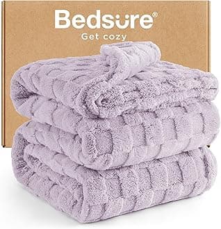Bedsure GentleSoft California King Blanket for Bed - Super Soft Cozy Blankets for Kids Girls, Large Fuzzy Fleece Throw for Bedroom Decor, Lavender Fog, 102x96 Inches