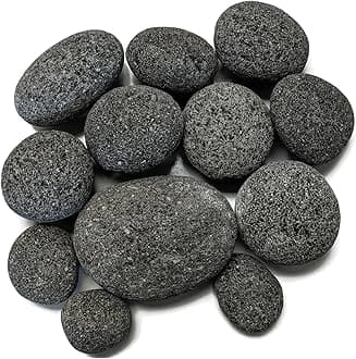 Midwest Hearth 100% Natural Lava Stones for Gas Fire Pit and Fireplace (X-Large (3"- 5"))