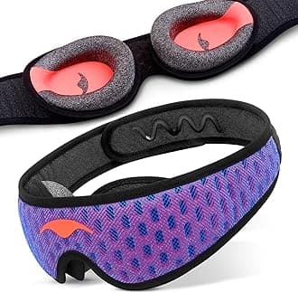Manta Pro Sleep Mask - 100% Light Blocking Sleep Mask for Side Sleepers, Breathable and Comfortable, Spacious & Zero Pressure for Long Lashes, Perfect for Sleep/Travel/Nap/Shift Work