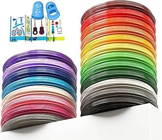 1.75mm 3D Pen Filament Refills Compatible with SCRIB3D P1/ADV MYNT3D Basic/Super/Pro, 20 Colors, 260ft, 13ft per Color, Comes with 2 Finger Caps & Stencil