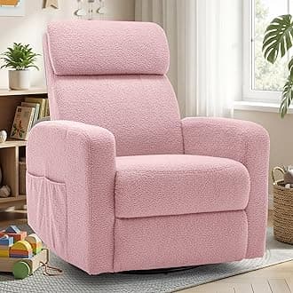 Power Swivel Recliner Chairs for Adults, Electric Glider Rocking Chair Nursery, Glider Recliner Nursery Chair with Classified Side Pocket, Nursery Rocking Chairs with USB and Type-C Ports