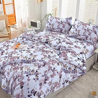 2PCS Single Duvet Cover Set, 100% Egyptian Cotton- 400 Thread Count- Floral Printed Single Bedding Set with Pillowcase