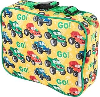 Lunch Box for Boys-Kids Insulated, Durable Lunchbox Tote Bag Fits Bento Boxes, Containers Jars & Water Bottles-Reusable School Lunch Sleeve Keeps Food Hotter or Colder Longer- Monster Truck