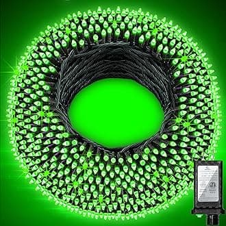 750 LED 256ft Outdoor Christmas Lights, Super Long String Lights 8 Modes Timer Memory, Outsite Waterproof Dark Green Wire Fairy Light Strings for Xmas Tree Wedding Holiday Party Decorations Green