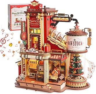 ROKR 3D Wooden Puzzle Music Box Dream Gift Factory Model Kits For Adults To Build Unique Christmas House Gift Idea Home Decor EAB01