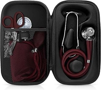 - ASA TECHMED Medical Starter Kit – Stethoscope, Durable Blood Pressure Monitor, EMT Shears & Protective Carrying Case – Ideal for Healthcare Students & Professionals, Burgundy
