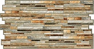 On1shelf 3D Wall Panels Stone Brick Slate Effect Decorative PVC Plastic Cladding (Golden Stone)