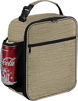 Lunch Box for Men - Reusable Lunch Bag Men Adult Women- Insulated Small LunchBox (Beige)