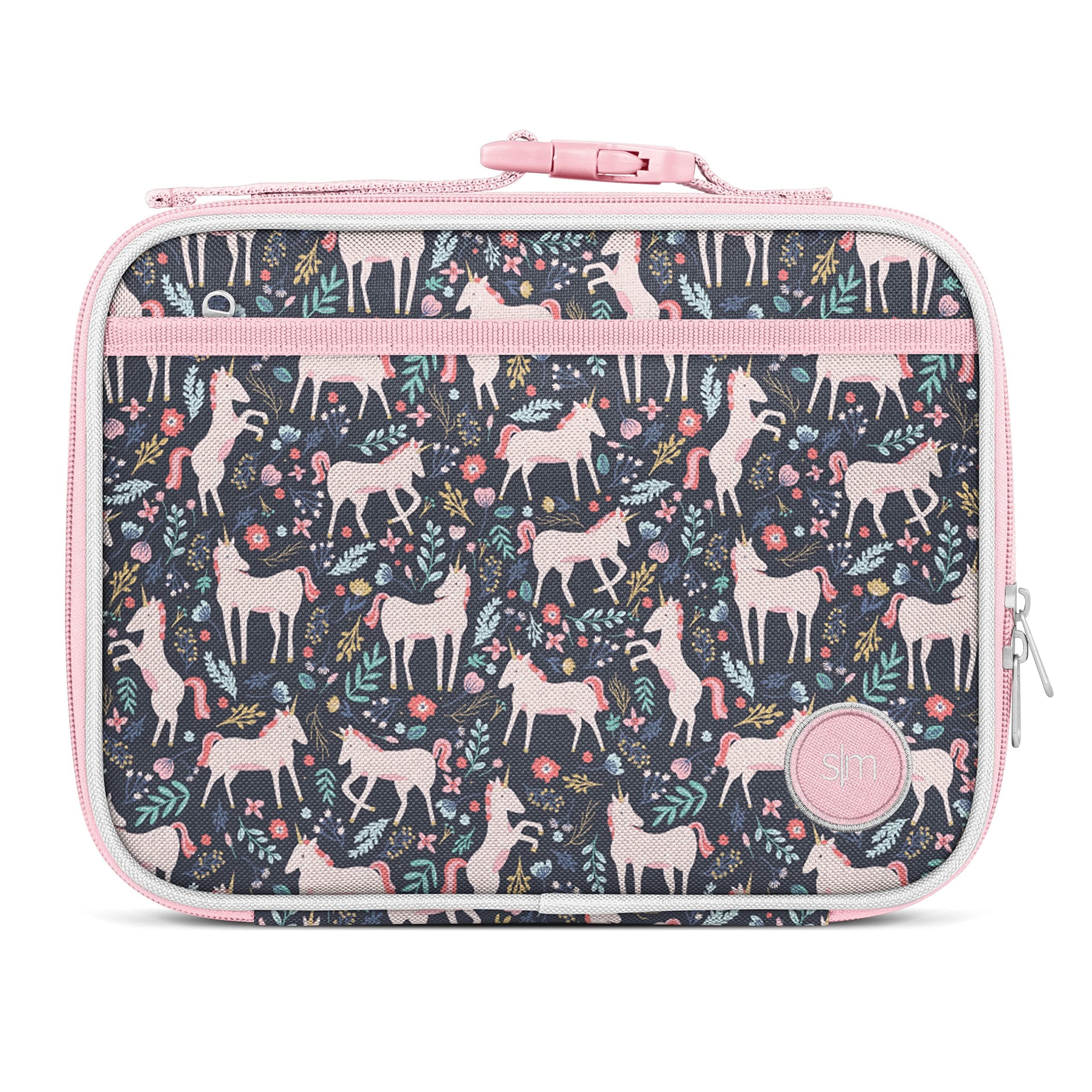 Kids Lunch Box for School | Reusable Insulated Lunch Bag for Toddler, Girl, and Boy | Meal Containers with Exterior & Interior Pockets | Hadley Collection | Unicorn Fields