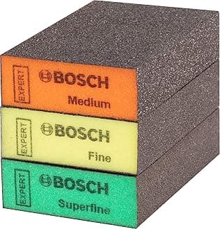 Bosch Professional 3X Expert S471 Standard Blocks (for Softwood, Paint on Wood, 69 x 97 x 26 mm, Grade Medium/Fine/Superfine, Accessories Hand Sanding)
