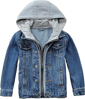 Boys' Denim Jacket Outerwear, 12M-14 Years