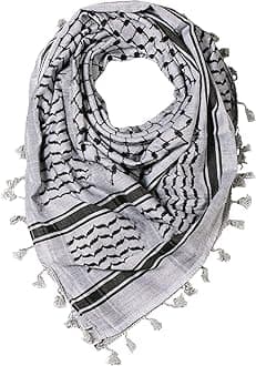 Premium Arabic Scarf Cotton Shemagh Keffiyeh 47"x47" Arab Scarf Made in Palestine