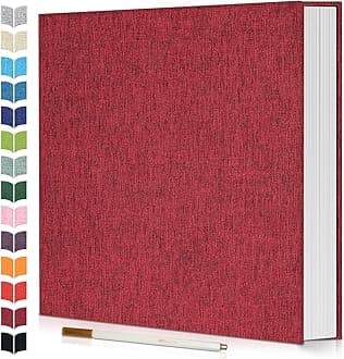 Photo Album Self Adhesive Scrapbook,Large Photo Book for 4x6,5x7,8x10 Pictures,DIY Album for Baby Wedding Family Travel Birthday,with Metallic Pen and Scraper