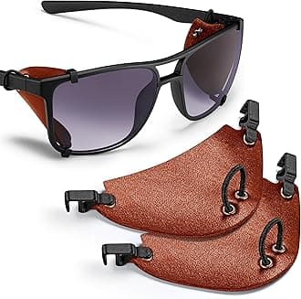 Premium Leather Side Shields for Sunglasses – Handmade & Removable, Sun & Wind Protection for Outdoor Eyewear