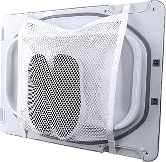 S&T INC. Sneaker Dryer Bag, Dryer Door Shoe Net with Elastic Straps, Sneaker Laundry Bag for Shoes, White, 15.5 Inch x 15.5 Inch, 1 Pack