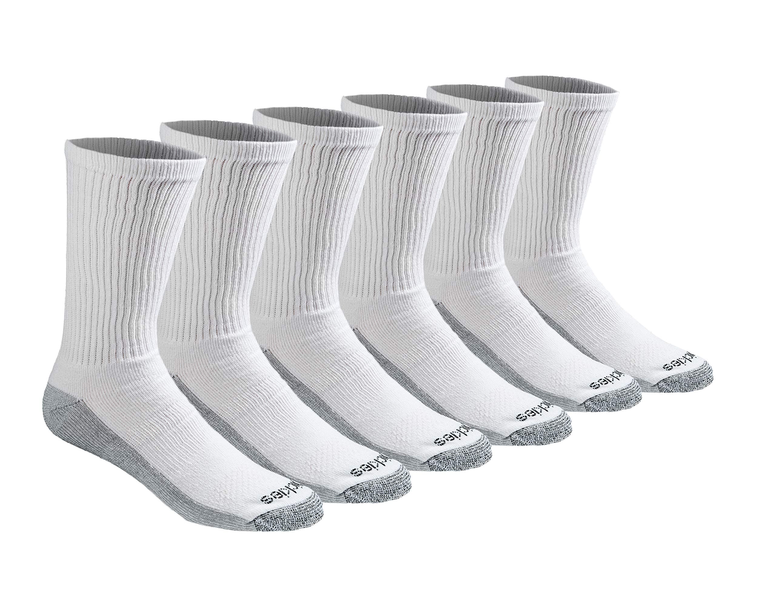Dickies Men's Dri-Tech Original Moisture Control Crew Socks, Available in M-XXL (6, 12, 18 Pairs)