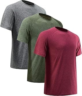 Workout Shirts for Men Short Sleeve Quick Dry Athletic Gym Active T Shirt Moisture Wicking
