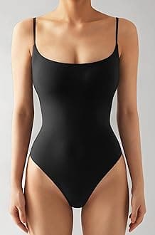 SUUKSESS Women Sexy Square Neck Backless Bodysuit