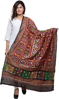 Women's Cotton Stoles & Dupattas Kutchi Bharchak Free Size