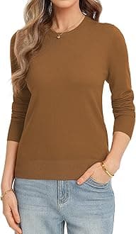 Women's Sweaters Long Sleeve Soft Lightweight Basic Knitted Pullover Sweater