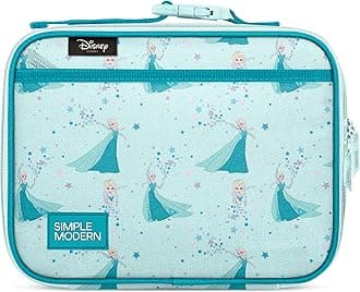 Simple Modern Disney Kids Lunch Box for Toddler | Reusable Insulated Bag for Girls, Boys | Meal Containers for School with Exterior and Interior Pockets | Hadley Collection | Frozen Elsa's Snowflake