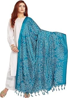 RANI SAAHIBA Women's Art Silk Printed Dupatta
