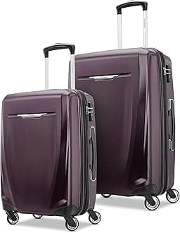 Samsonite Winfield 3 DLX Hardside Expandable Luggage with Spinners, 2PC SET (CO/MED), Plum Ombre