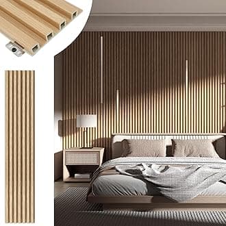 Wood Wall Panels for Interior Decor Oak 8 Pack 96x6.3in for Livingroom Bedroom Decorations Modern 3D Wood Panels for Wall